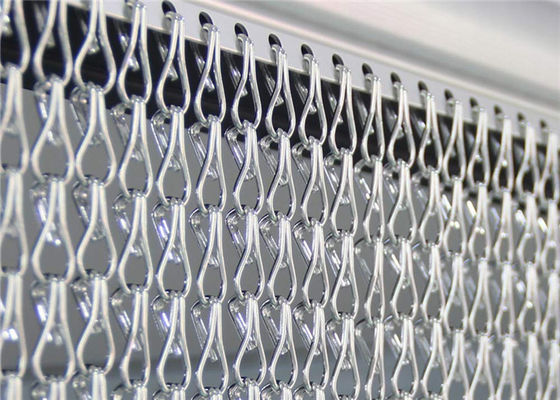 12x24mm Aluminium-Kettenverbindung Vorhang Silberfarbe Für Raum Trennwände