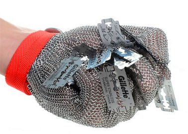 6&quot; Edelstahl-Antiausschnitt-Handschuhe gesponnen mit Chainmail-Ring-Masche