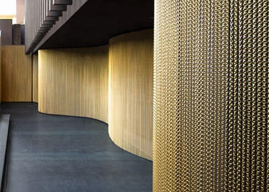 Goldfarbaluminiumkettenglied-Maschen-Vorhang für Balkone und Korridore