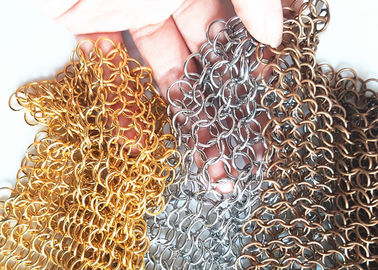 Chain Braided Metal Ring Mesh Curtain With 10MM Aperture For Interior Drapery