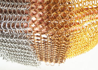 Edelstahlmetall- Ringmasche für Fassaden, kupferner Metall-Chainmail-Ring-Vorhang