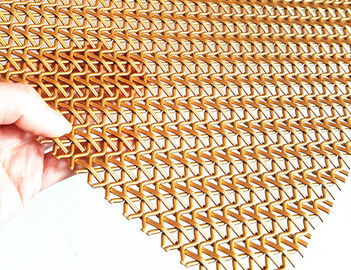 Quetschverbundene Verpackungs-Neigung der Draht-dekorativer Edelstahl gesponnene Maschen-Goldfarbe5mm