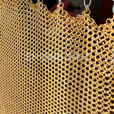 Schweißart Ringe Goldfarbener Ring Mesh 12 mm