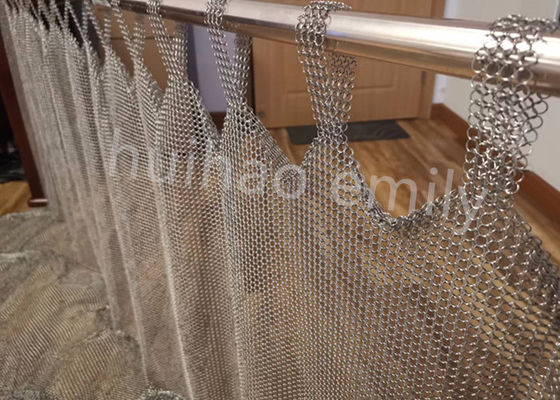 Tab Top Typ 7mm Metallring Mesh Vorhang Edelstahl 316L