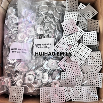 32 mm galvanisierte Quadratstahl-Selbstverriegelungswaschmaschine mit 2,7 mm Isolationspins
