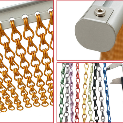 Aluminium-Kettenglied-Deckennetzvorhang mit Doppel-Haken