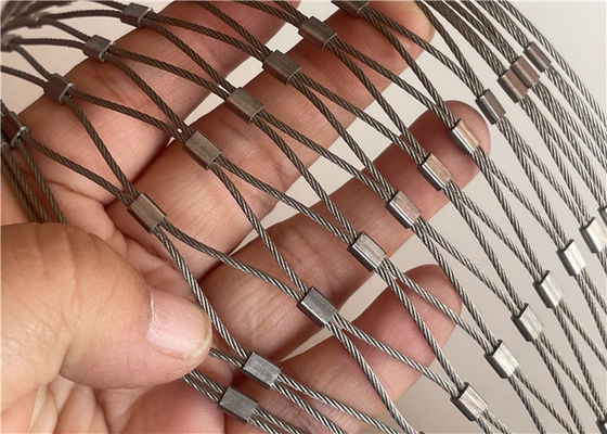 2mm 316 Grade Flexible Stainless Steel Rope Mesh For Zoo Animal Enclosures & Bird Netting