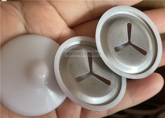 304 Edelstahl-Schalldämmclips mit weißen Polykappen, 38 mm, montiert auf CD-Schweißstiften