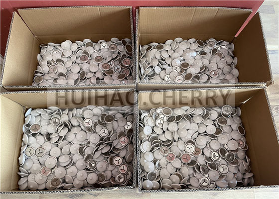 304 Edelstahl-Schalldämmclips mit weißen Polykappen, 38 mm, montiert auf CD-Schweißstiften