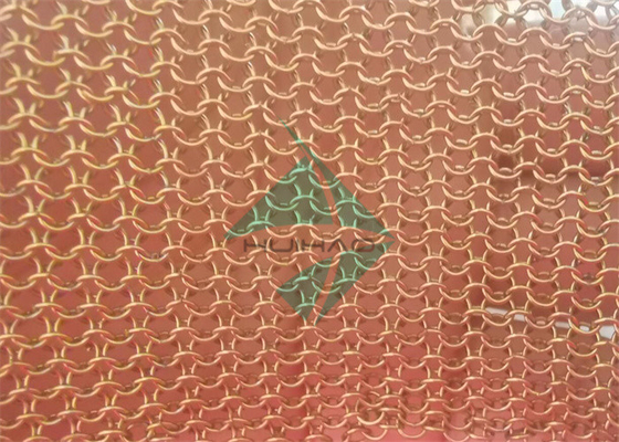Messing-/Goldfarbe 3.81mm Ringmesh Chainmail als Drapierungs-Vorhang für Innenausstattung