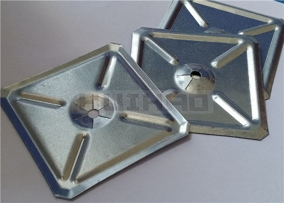 60 x 60 mm quadratische selbstsichernde Unterlegscheibe zur Befestigung von Bolzenschweiß-Isolierstiften