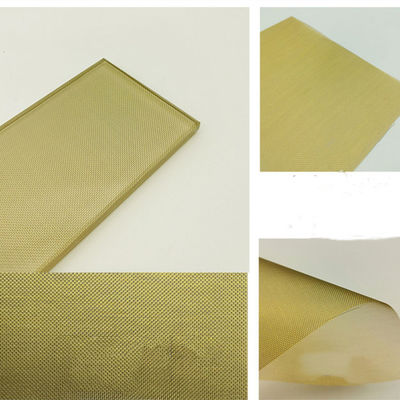 Gold-Metallic-Mesh-Laminatglas-Trennwand