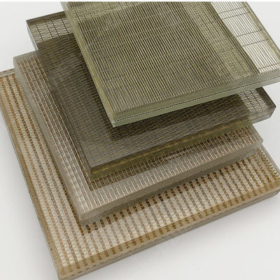 Dekoration Art Fabric Laminated Glass With Mesh Interlayer
