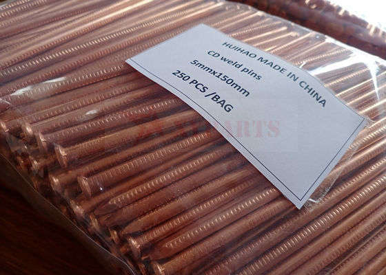 Kupferplattierte CD-Schweißpins aus leichtem Stahl 5 mm x 150 mm für Schiffsschotte