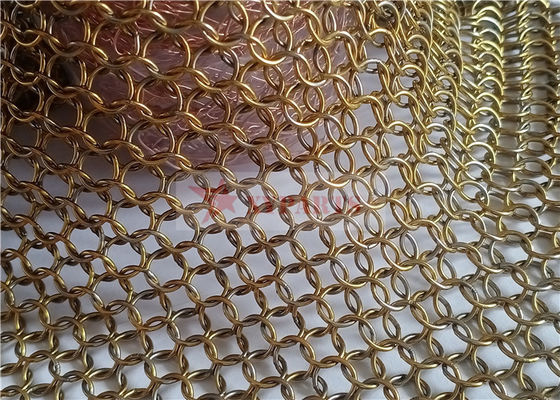 7mm Edelstahl Ring Mesh Vorhang Messing Farbe für Architektur