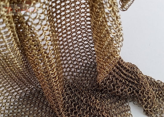Messingfarbene Kettenmaillengitter mit 0,53 mm Draht und 3,81 mm Ringdurchmesser für Innenarchitektur