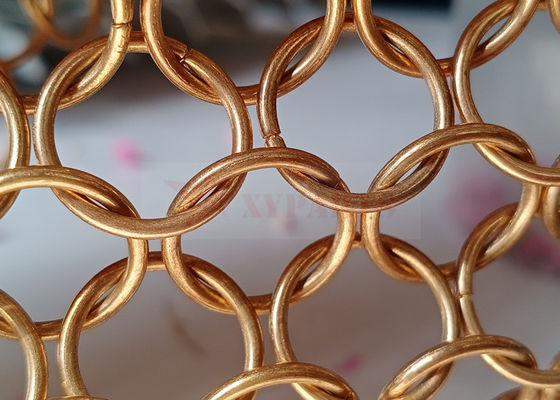 Roségoldener Metallring-Maschenvorhang 15 mm für Architekturdesign
