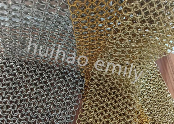 Innenarchitektur Metall Runder Ring Mesh Vorhang mit SS Elektroplaten