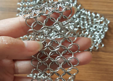 Silbernes Farbdecken-Dekorations-Raum-Teiler-Edelstahl-Metall Ring Mesh Drapery