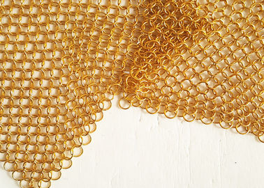 Architekturdrapierungs-Metallring-Masche mit Goldfarben für Isolierungs-Wand-Schirm