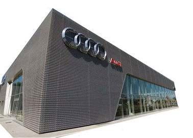 Perforierte Metallsieb-Fassade 26mm x 61mm sechseckiges Loch für Dekoration des Geschäfts-4S