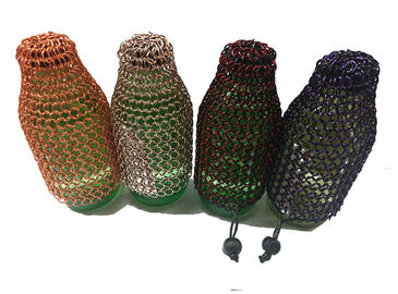 Kundengebundene Aluminiumlegierung Chainmail-Ring-Metallring-Maschen-Wein-Flaschen-Tasche