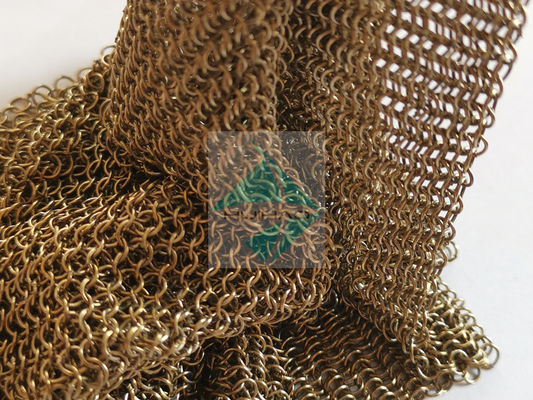 Chainmail spinnen Ring Mesh Type Antique Appearance Metal Mesh Drapery With Metallic Color für Fenster-Sonnenblende