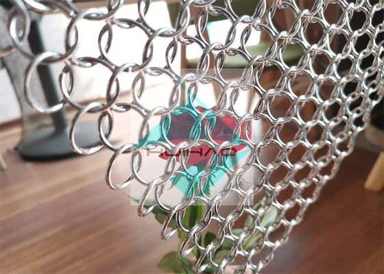 Hintergrund-Dekorations-Kettenhemd-Webart-Edelstahl-Ring Mesh Drapery For Room Partitions-Vorhang